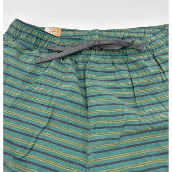 Prana Mens Shorts Striped Metric E Waist Boardshort Green Stripe Size XL New - Picture 3 of 11